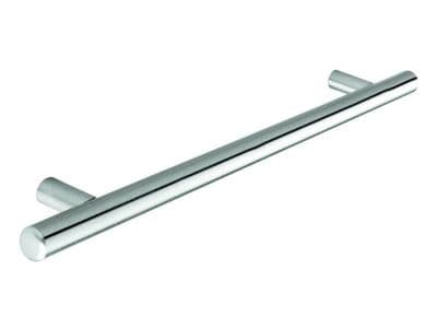 Bar handle, 12mm diameter, 1185mm long, steel, stainless steel effect  - H77