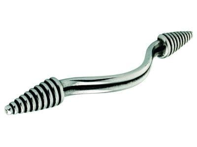 Bow handle coil ends, 128mm, pewter  - H125