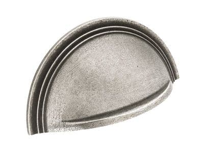Cup handle with stepped detail, 64mm, solid pewter  - H169