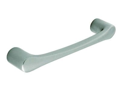 D handle, 128mm, stainless steel effect  - H18