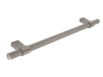 Knurled Bar Handle, Polished Stainless Steel Effect - H200