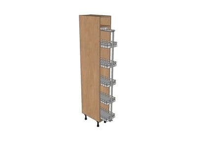 Mornington Shaker Partridge Grey 300mm Pull Out Larder Unit With Style Pull Out 2150mm High
