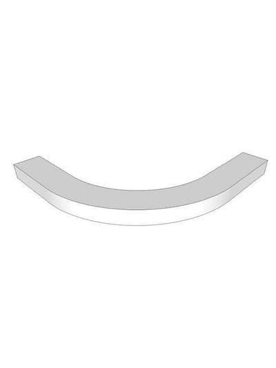 Remo Gloss Cashmere Curved modern cornice use with small curved doors, 300mm cabinet