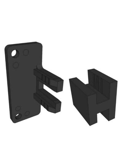 Securing brackets for top and mid supports, black plastic, pk 25 pair