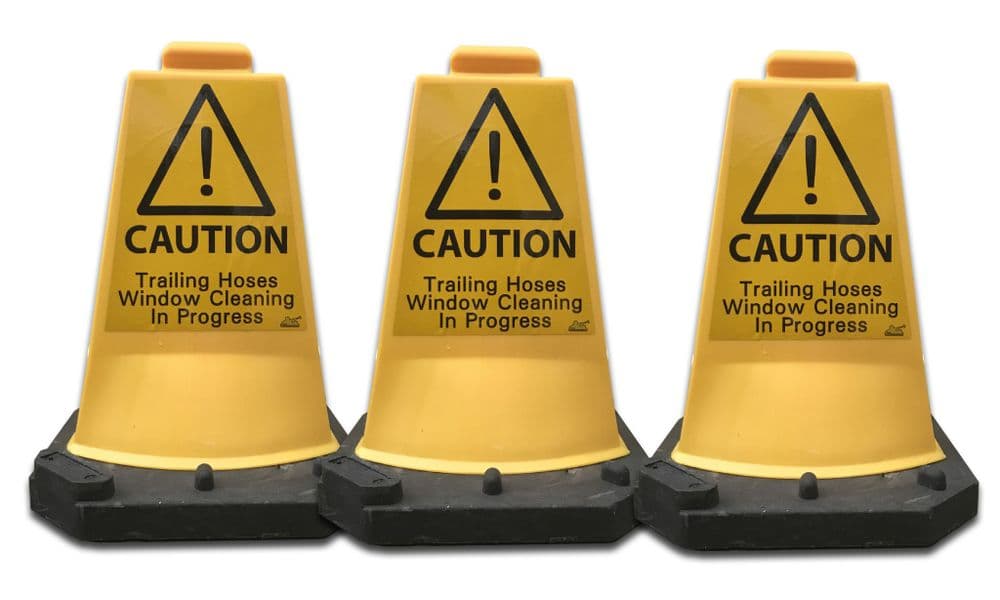 Heavy Duty Caution Cones x3 Window Cleaning